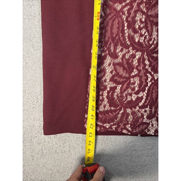 NWT Maggy London Cocktail‎ Dress Women’s Size 8 Wine Lace Romantic Holiday Sexy - Picture 8 of 16